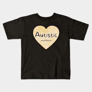 Autistic And Proud Orange Heart Kids T-Shirt